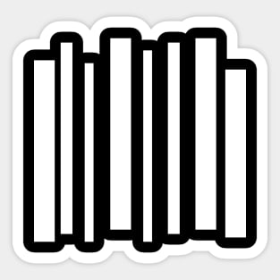 geometric white stripes Sticker